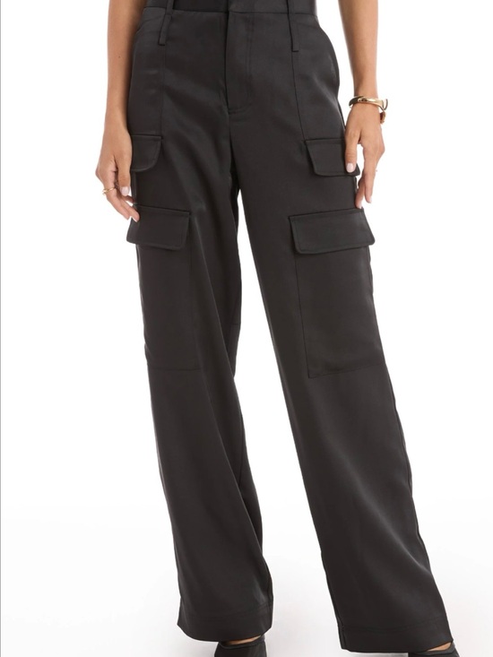 Noli Pants - Noli Black Wide-Leg Cargo Pants with Flap Pockets